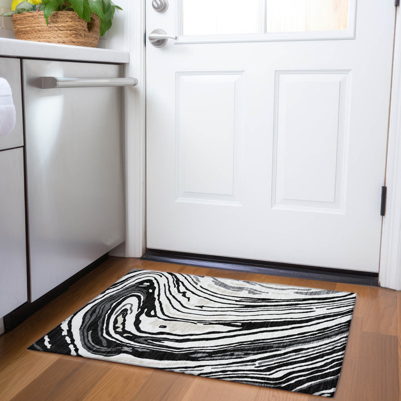 Tapis tourbillon AMF1051 lavable à la machine de qualité supérieure, Rectangle 1 pi 8 po x 2 pi 6 po