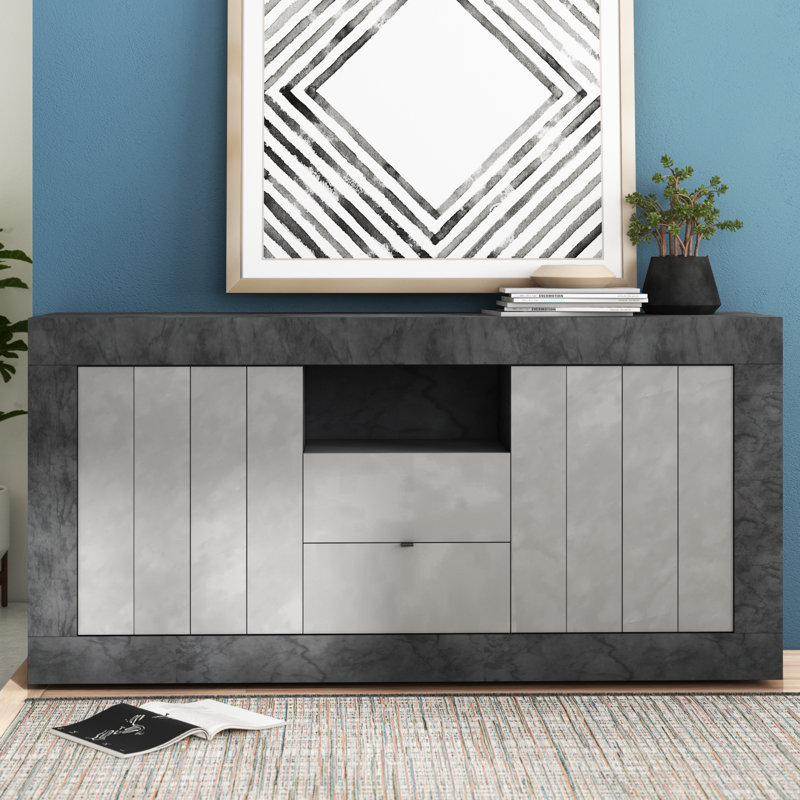 Honi 184cm Sideboard, Dark grey/Light grey