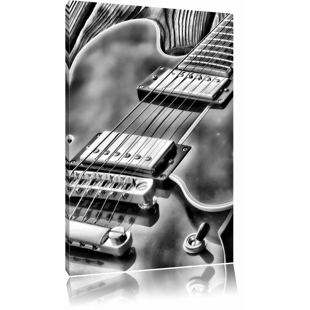 Leinwandbild E-Gitarre in Monochrom