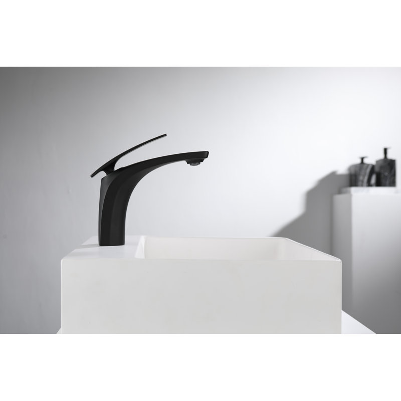 Robinet de salle de bain monocorps contemporain Judy, Noir mat