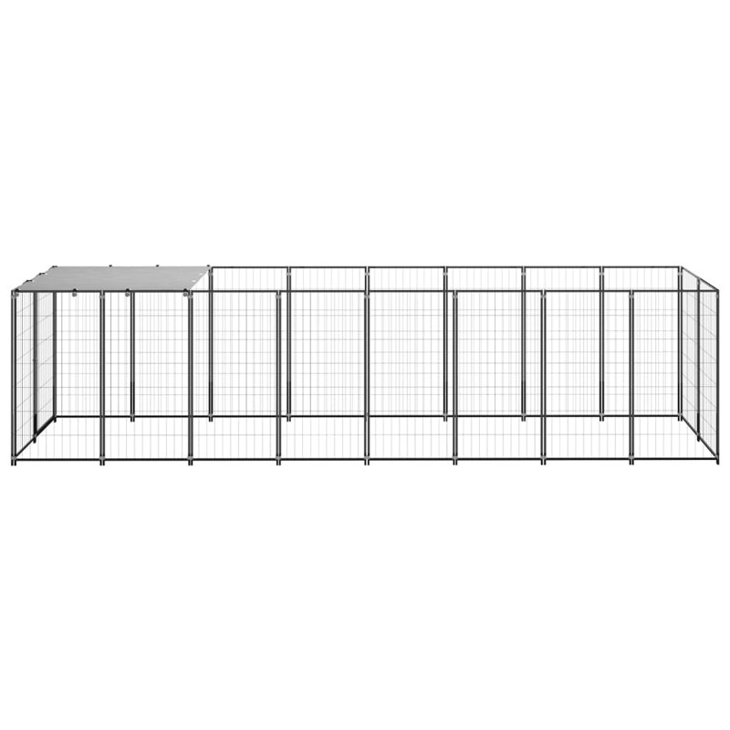 Poole 43.31cm H Metal Yard Kennel With Door, Black