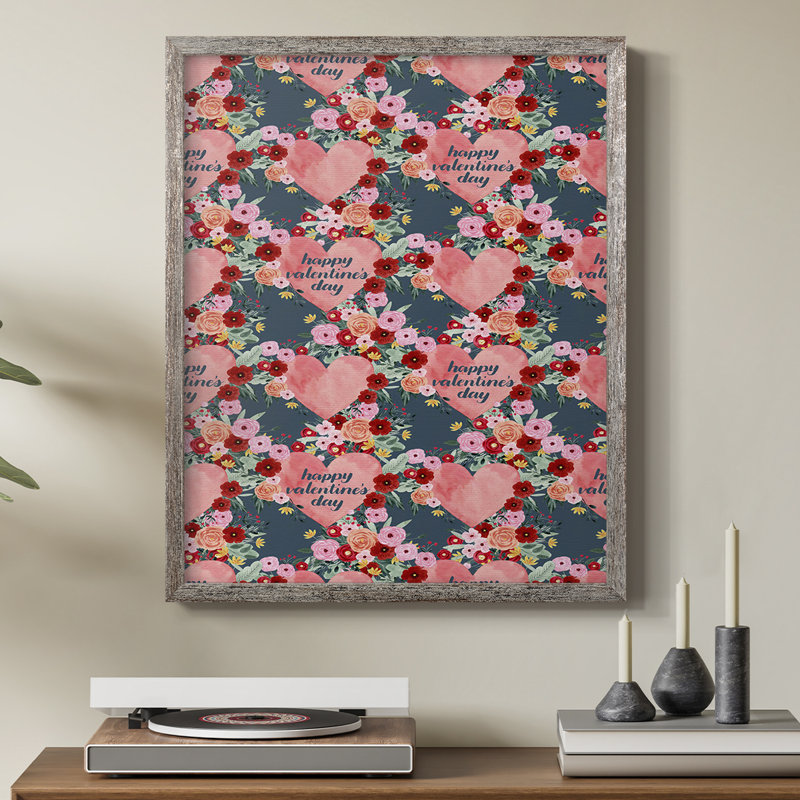 «Sweet Hearts Collection», reproduction encadrée E - bois massif, H 15 po x l 12 po