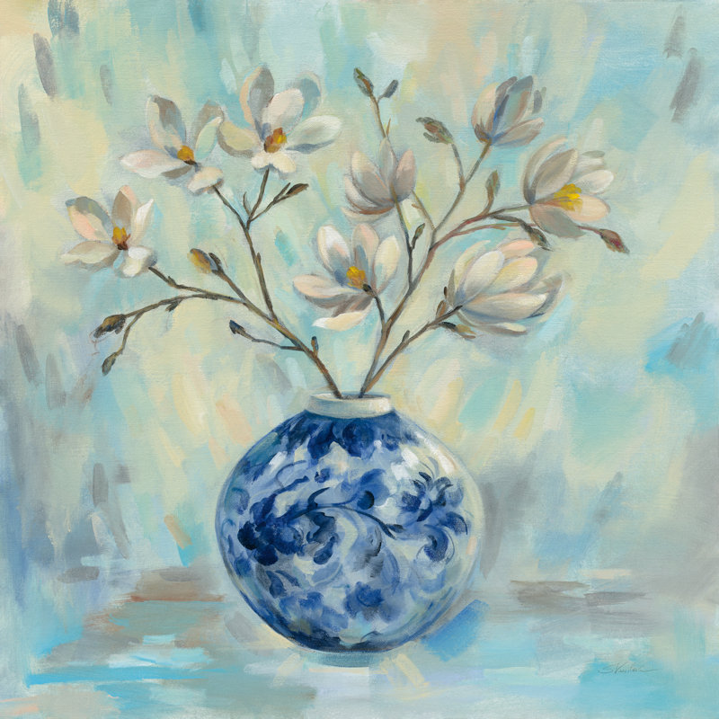 " Chinoiserie And Branches " by Silvia Vassileva Painting Print, 20" H x 20" W x 1.25" D