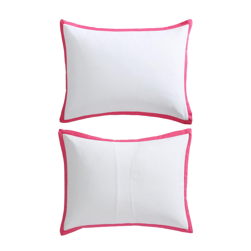 Hotel Signature Betsey Johnson Signature Solid Reversible Comforter Set, Pink/White, Twin Comforter + 2 Additional Pieces