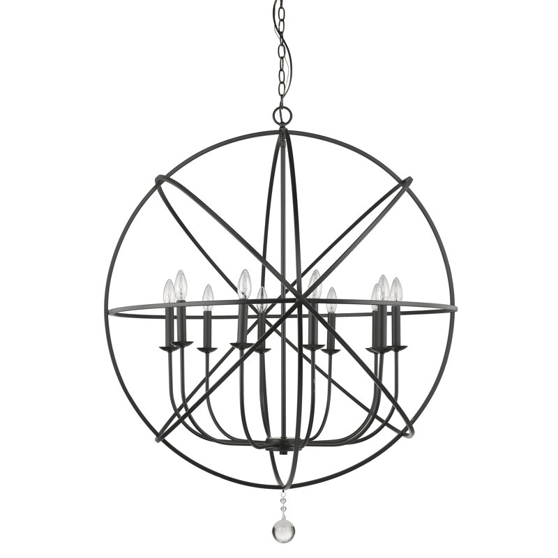 Puma 10 - Light Dimmable Globe Chandelier, Matte Black