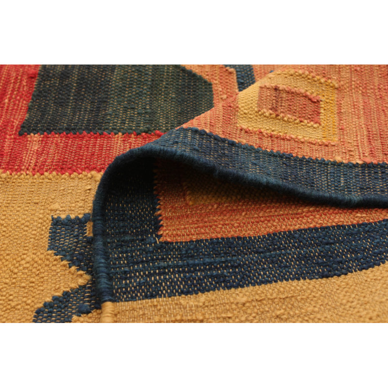 Tapis de zone en laine anatolian 4 pi x 6 pi 2 po one-of-kind-noué la main