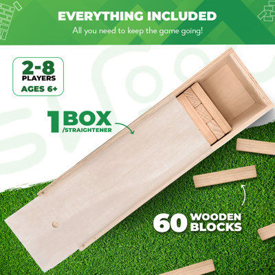 Giant Tower Game with Straightener, Table & Storage Box
