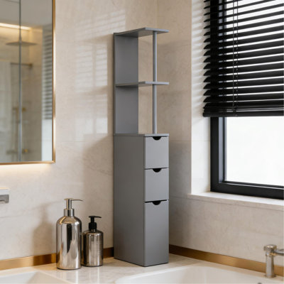Tour de rangement, organisateur de plancher étroit, armoire de rangement de salle de bain