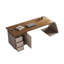 Bureau rectangulaire brun à 3 tiroirs-108308773-108308775