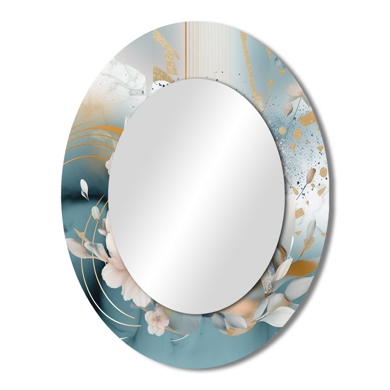 Miroir mural bleu traditionnel, 43 po x 33 po