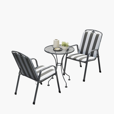 2 - Person Patio Dining Set with Round Table , Cushions Included