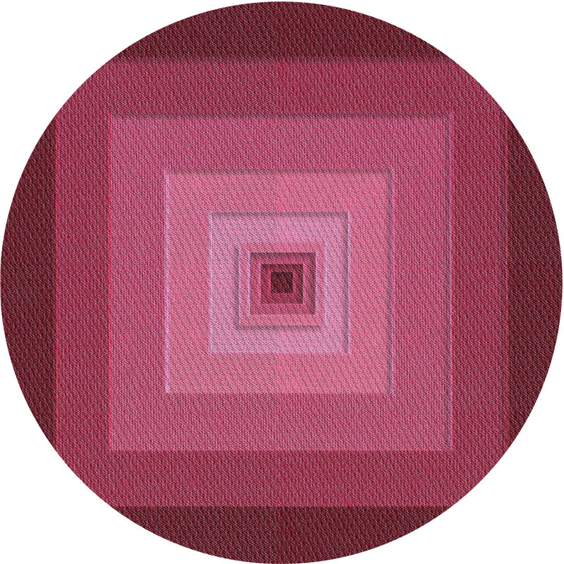 Tapis de zone marron à motifs, Rond 4 pi