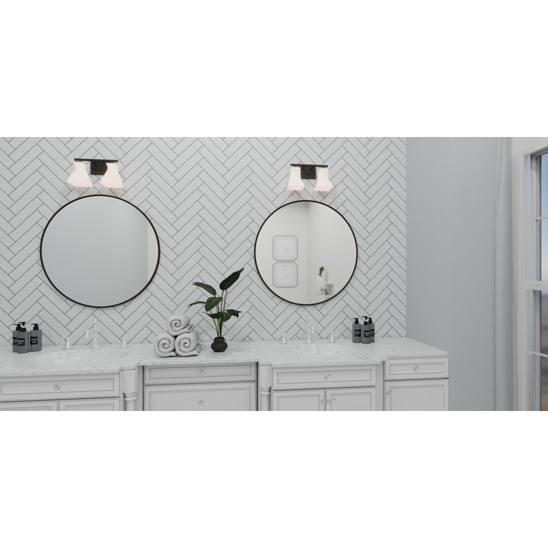 Annecia 2-Light Matte Black Bath Light