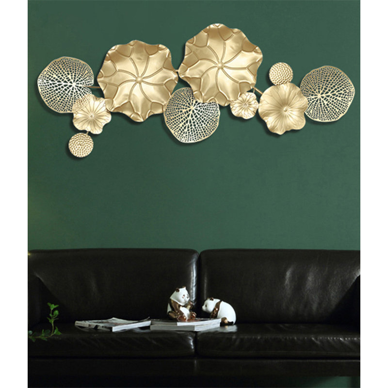 Simple three-dimensional lotus leaf metal wall decoration