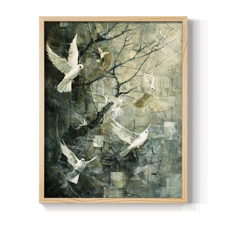 ANIMALS Series XLVI, reproduction encadrée - bois massif, H 15 po x l 12 po