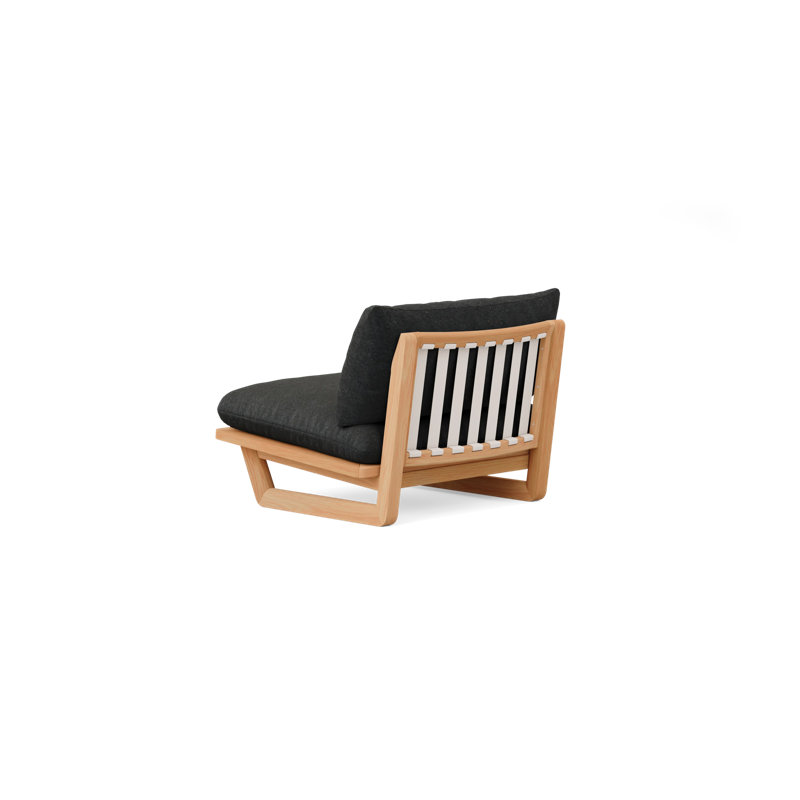 Outdoor Teak Lounge Chair, Sunbrella Berber Rib Dune, No