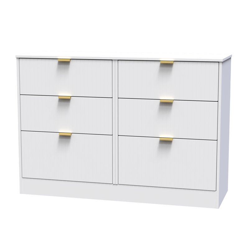 Chalene 115 cm W Chest of 6 Drawers, White