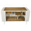 Habitation spacieuse pour chat blanc avec construction stable - bois de sapin artisanal et fer, verre trempé de style moderne avec cadre en fer fonctionnel