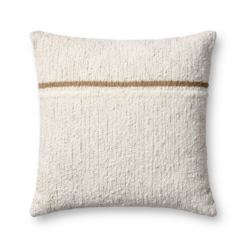 Coussin décoratif Loloi, Ivoire / brun rustique rayé