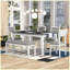 Ensemble de salle à manger 6 pièces de style classique et traditionnel avec 4 chaises rembourrées et un banc-556771363-556771366-556771367