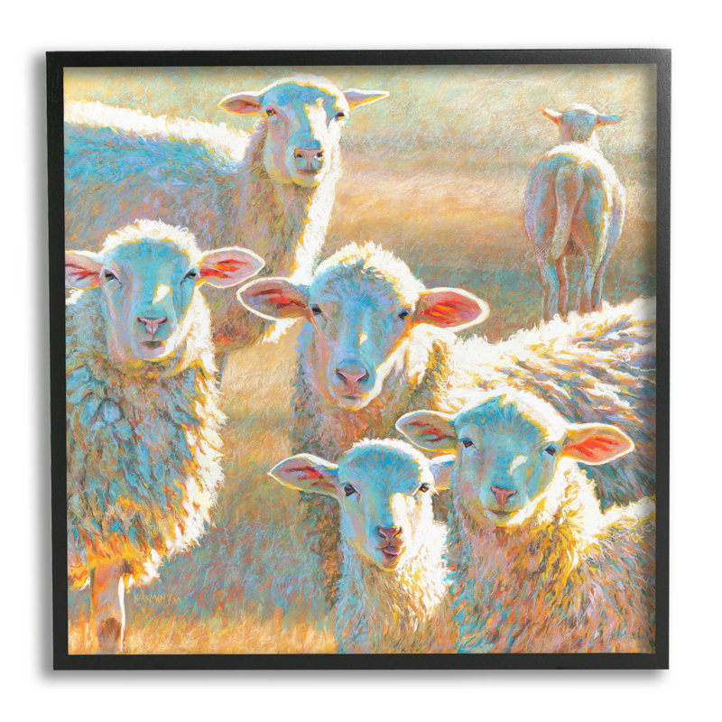 Art de giclée moderne par des animaux de la ferme par Rita Kirkman, H 12 po x l 12 po x P 1,5 po, Giclée encadrée noir minuit