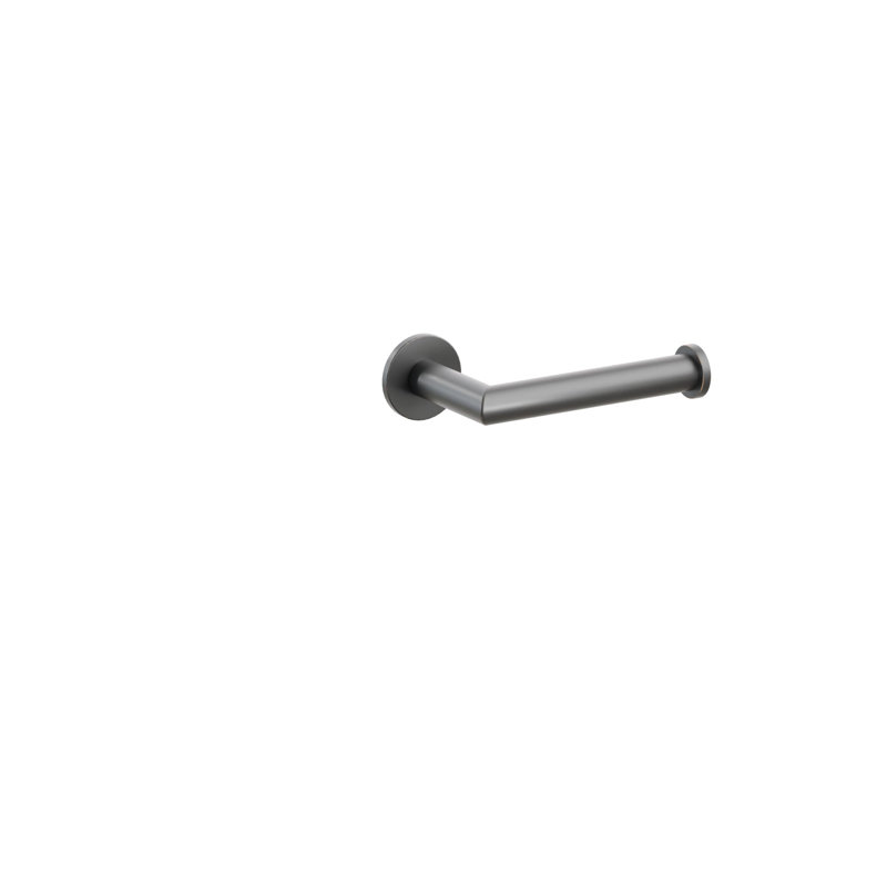 Emtek Modern Tubular Paper Holder - Single Post w/ Small Disc Rosette, Oil Rubbed Bronze