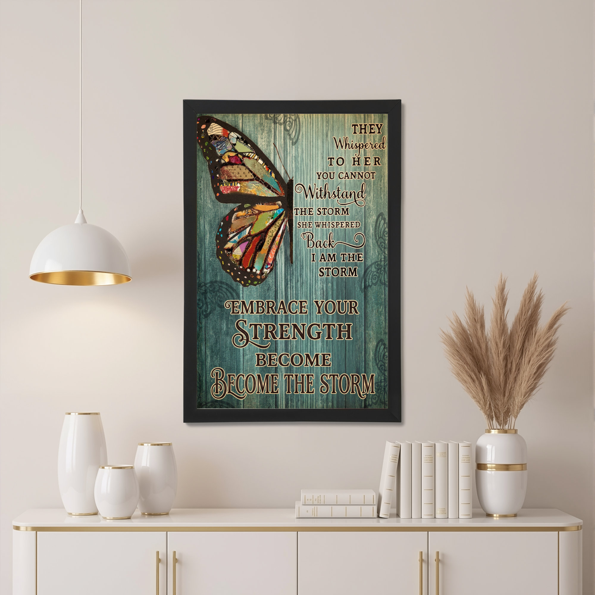 August Grove Butterfly With Inspirational Quote Canvas Wrapped Wall Art ...