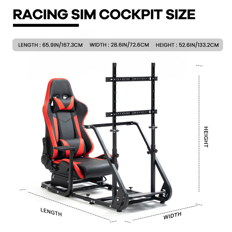 Anman Racing Sim Cockpit Stand Fit Logitech Fanatec G923 G29 XBox Thrustmaster, Not Include Steering wheel & Wheels & Pedals and Shifter Handbrake