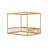 Full Size Canopy Frame Rubber Wood Floor Bed With Fence,Guardrails,Natural