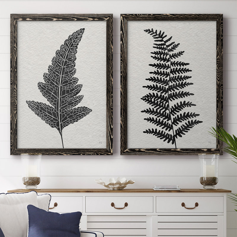 Toile encadrée «Forest Fern I-Premium» prête à être accrochée, Cadre noir, H 42,5 po x l 61 po x P 1,5 po