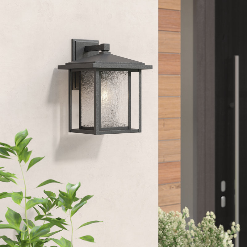 Lanterne murale d'extérieur à 1 ampoule Iwan, Noir, H 12,75 po x l 10 po x 9 P