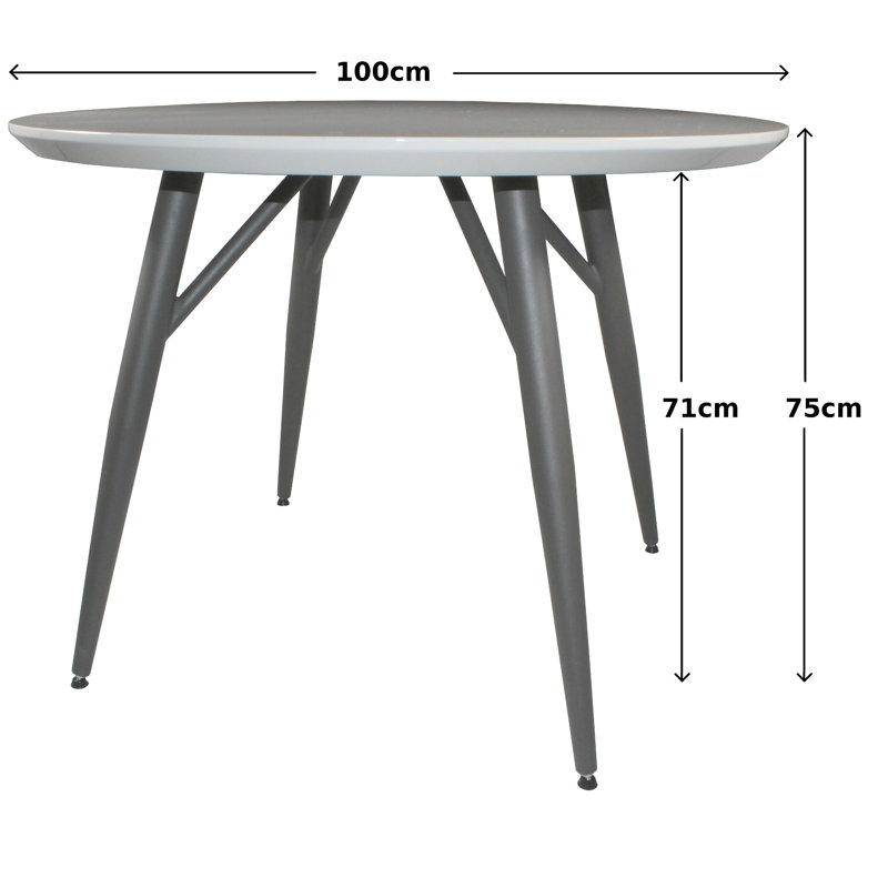 Coldiron Round Metal Base Dining Table