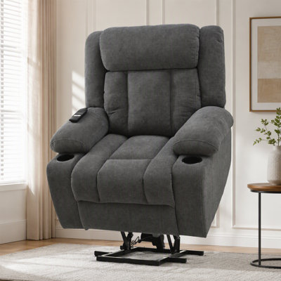 Fauteuil inclinable électrique avec repose-pieds allongé, porte-gobelets et télécommande