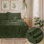 Draps en flanelle RUVANTI 100 % coton, taille Queen - Ensemble de literie 4 pièces, chaud, doux et respirant, poches profondes, double grattage, confortable en toutes saisons, vert olive-135290094-135290109