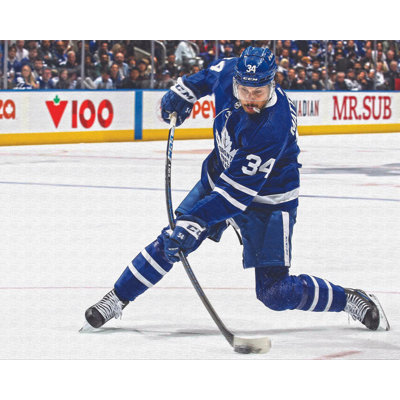 Toile tendue Auston Matthews Slapshot - Maple Leafs de Toronto 16 po x 20 po