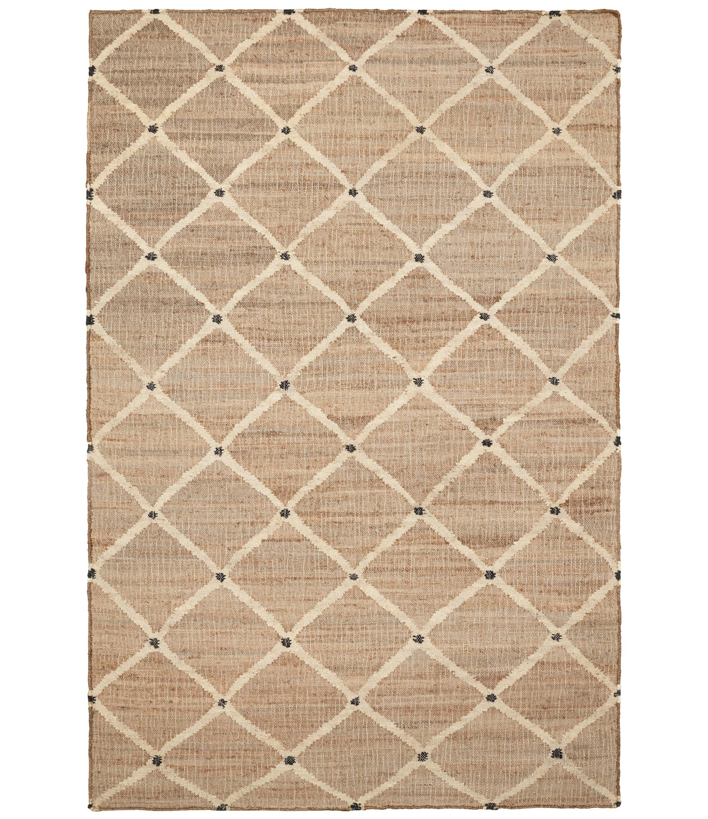 Kali Natural Flatweave Geometric Jute Rug, Rectangle 6' x 9', Natural