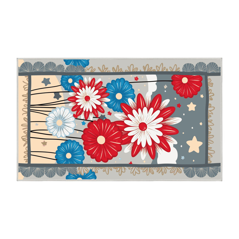 East Urban Home Washable Indepence Day Firecraker Summer Holiday Rug, Rectangle 3' x 5'