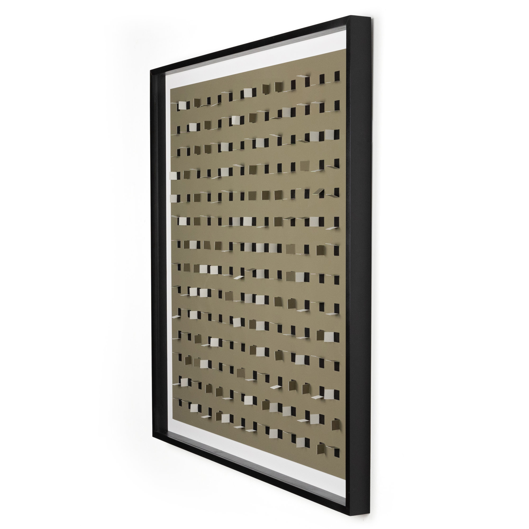 Jasbir See Through Olive by Four Hands Art Studio - Single Picture Frame Minimalistic on Paper, 48" H x 48" W x 2.5" D