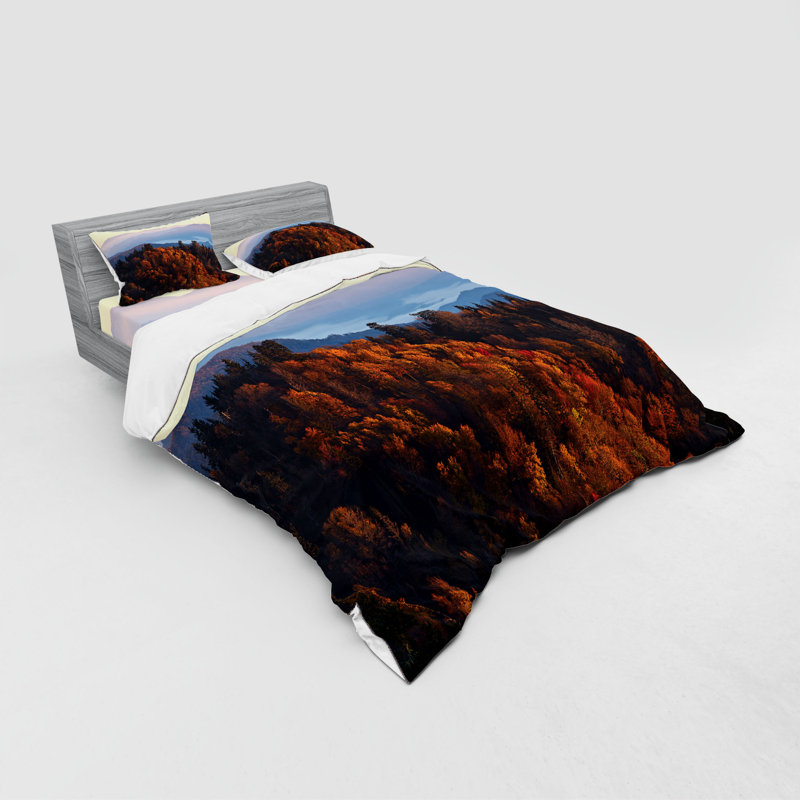 Ensemble de housse de couette moderne et contemporaine en microfibre orange / jaune / bleu