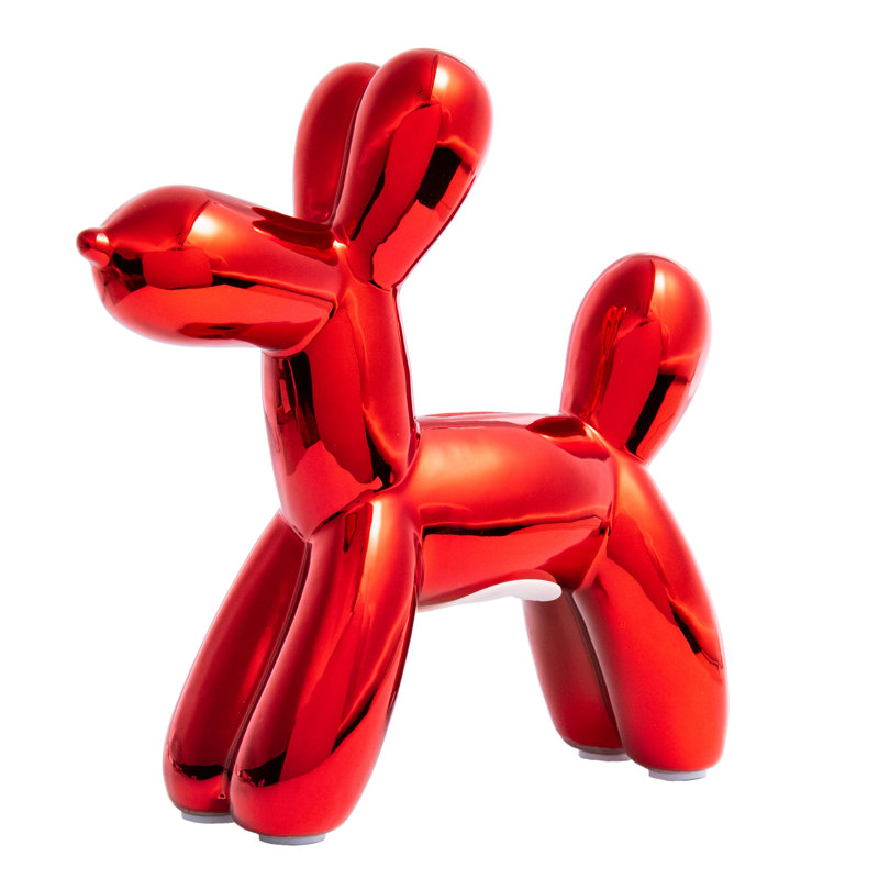 Mini tirelire pour chien en céramique rouge Plus - 7,5 po de hauteur