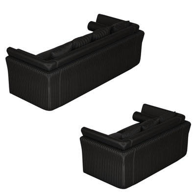 Ensemble de canapé en velours 2 pièces avec accoudoirs décoratifs dorés à deux couches