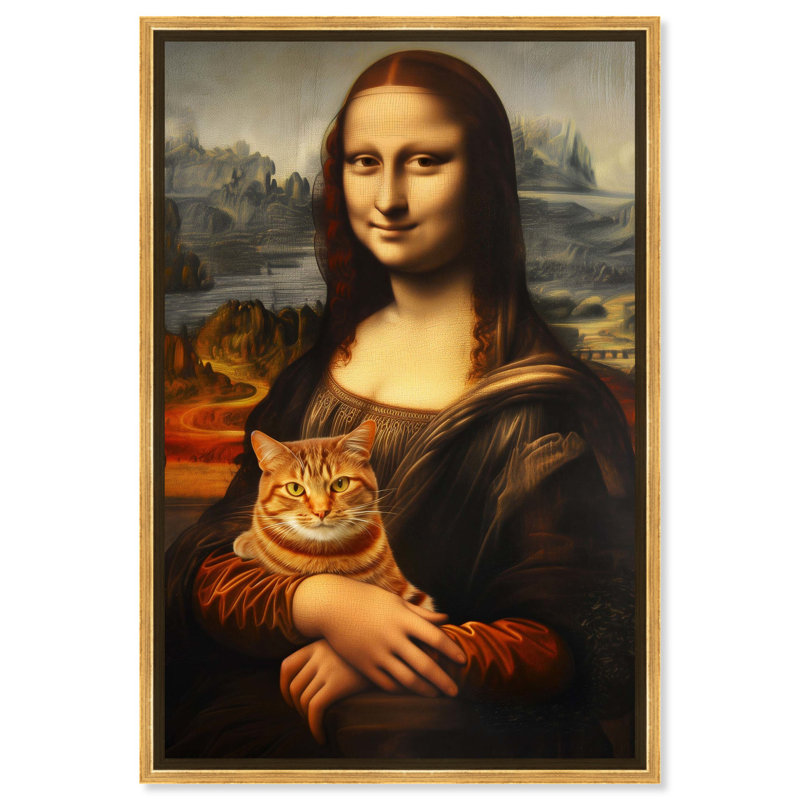 Art mural classique "Mona Lisa" par Art Remedy, Cadre noir, H 16 po x l 11 po