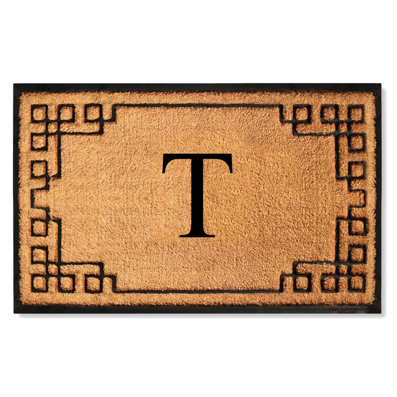 Tapis d'entrée antidérapant Monogram, L 24 po x L 39 po, T