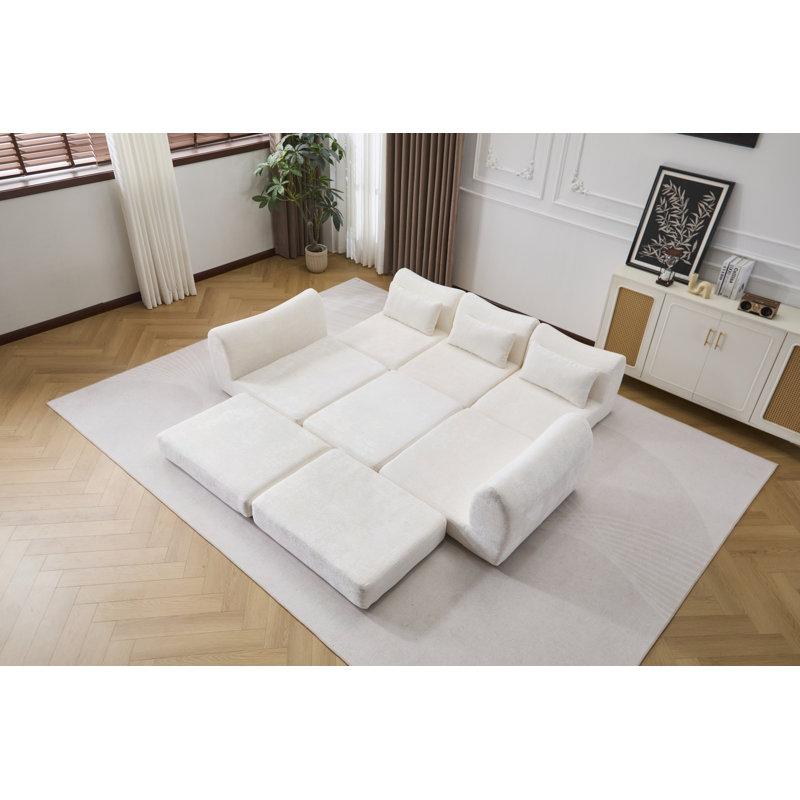Canapé modulaire Wave Chenille, White