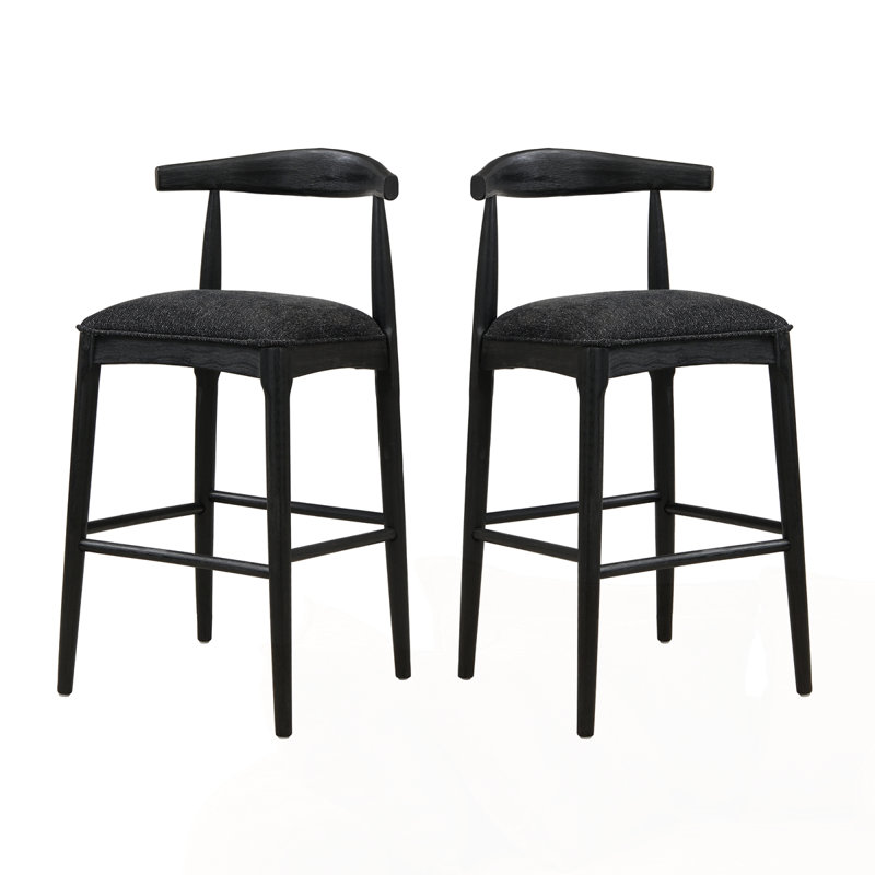 Ensemble de tabourets de bar modernes, Tabouret de bar (hauteur du siège de 30,5 po), Noir