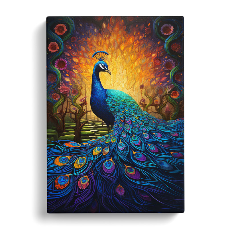 Peacock Informel No.2 - Wrapped Canvas, 76cm H x 50cm W x 3cm D