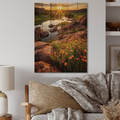 Braasch, Oklahoma, montagnes du Wichita, coucher de soleil sur bois