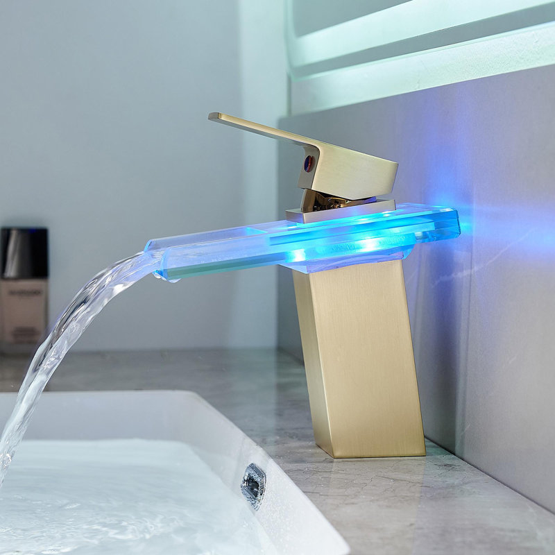 Robinet de lavabo de salle de bain monotrou Waterfall