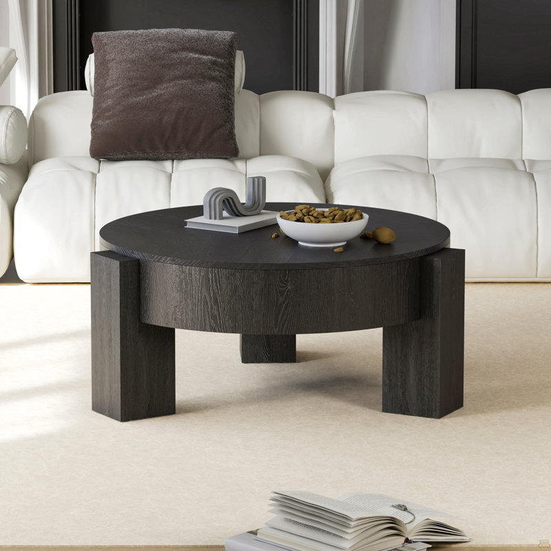Table basse 33 po avec rangement caché, Noir