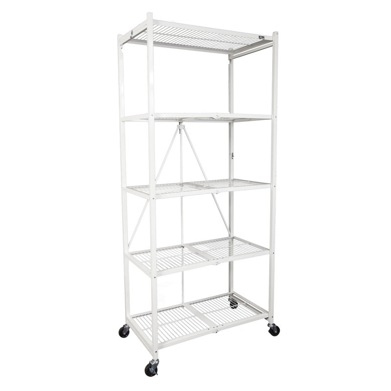  Support de rangement pliable à 5 tablettes Origami, Blanc